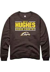 Kaelin Hughes Western Michigan Broncos Mens Brown NIL Stacked Box Player Crew