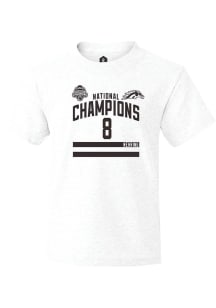 Zach Nehring Youth White Western Michigan Broncos NIL 2025 National Champions Shirzee Short Sleeve..