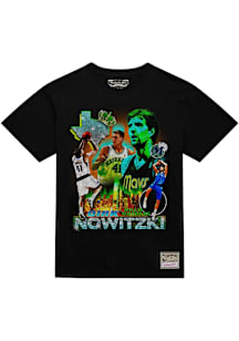 Dirk Nowitzki Dallas Mavericks Black Vintage Hype Short Sleeve Fashion Player T Shirt