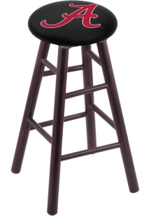 Alabama Crimson Tide Script Round Cushion Maple Pub Stool - Brown
