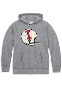 Rally Indiana Hoosiers Mens Grey Triblend Football Helmet Fashion Hood