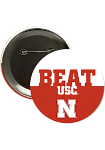 Nebraska Cornhuskers BEAT USC 3" Button - Red