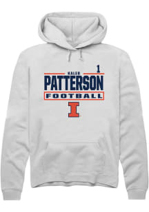 Kaleb Patterson Rally Mens White Illinois Fighting Illini NIL Stacked Box Player Hood
