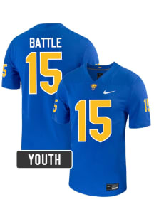 Rashad Battle Nike Youth Blue Pitt Panthers NIL Name And Number Football Jersey Jersey
