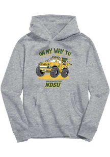 Vive La Fete North Dakota State Bison Toddler Grey On My Way Long Sleeve Hooded Sweatshirt