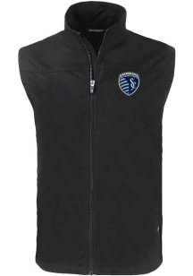 Cutter and Buck Sporting Kansas City Mens Black Charter Sleeveless Jacket