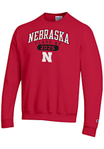 Champion Nebraska Cornhuskers Mens Red Class of 2025 Powerblend Long Sleeve Crew Sweatshirt