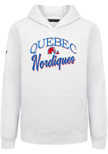 Levelwear Quebec Nordiques Youth White Podium Jr Origins Long Sleeve Hoodie