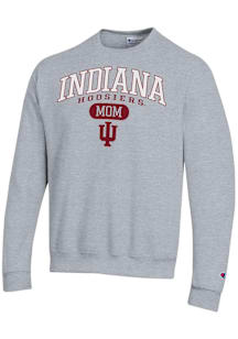 Champion Indiana Hoosiers Mens Grey Pill Box Mom Powerblend Long Sleeve Crew Sweatshirt