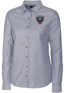 Cutter and Buck DC United Womens Stretch Oxford Long Sleeve Charcoal Dress Shirt