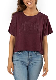 Colorado Rapids Womens Burgundy Sunshine Cropped Short Sleeve T-Shirt