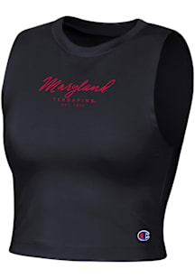 Womens Maryland Terrapins Black Champion Inline Tank Top