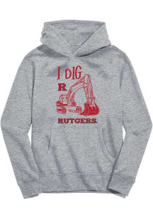 Vive La Fete Rutgers Scarlet Knights Toddler Grey Excavator Long Sleeve Hooded Sweatshirt