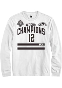 Connor Brown Mens White Western Michigan Broncos NIL 2025 National Champions Shirzee Long Sleeve P..
