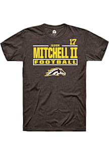 Jason Mitchell II Western Michigan Broncos Brown Football NIL Stacked Box Short Sleeve Player T Sh..