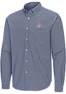 Antigua Arizona Wildcats Mens Navy Blue Porter Long Sleeve Dress Shirt