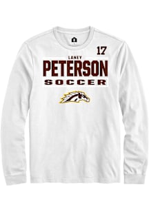 Laney Peterson Western Michigan Broncos White NIL Stacked Box Long Sleeve Player T Shirt