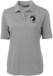 Cutter and Buck Minnesota United FC Womens Grey Virtue Eco Pique Short Sleeve Polo Shirt