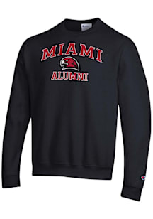 Champion Miami RedHawks Mens Black Logo Alumni Powerblend Long Sleeve Crew Sweatshirt