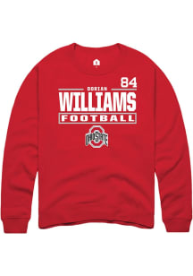 Dorian Williams Rally Mens Red Ohio State Buckeyes NIL Stacked Box Player Crew