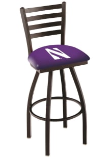 Black Northwestern Wildcats High Back Swivel Pub Stool