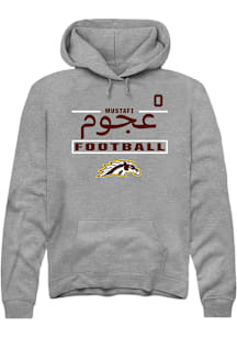 Mustafi Al-Gawari Western Michigan Broncos Mens Grey Football NIL Stacked Box Player Hood