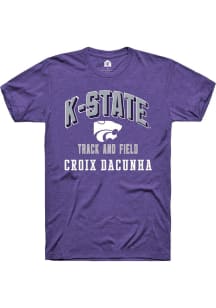 Croix DaCunha Rally Mens Purple K-State Wildcats NIL Arch Logo Player T Shirt