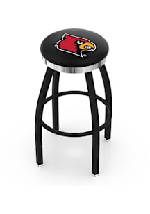 Louisville Cardinals Chrome Seat Pub Stool - Black