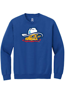 Summit Sportswear Amarillo Sod Poodles Mens Blue Primary Logo Long Sleeve Crew Sweatshirt