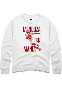 Fernando Mendoza Indiana Hoosiers Mens White NIL Caricatures Mendoza Mania Player Crew