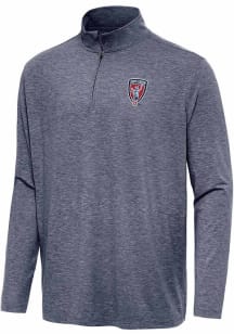 Antigua Indy Eleven Mens Navy Blue Hunk Long Sleeve Qtr Zip Pullover