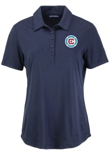 Cutter and Buck Chicago Fire Womens Navy Blue Coastline Eco Short Sleeve Polo Shirt