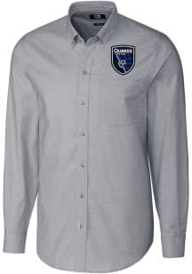 Cutter and Buck San Jose Earthquakes Mens Charcoal Stretch Oxford Big and Tall Dress Shirt