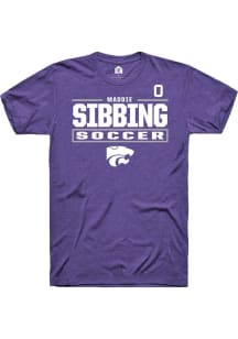Maddie Sibbing Rally Mens Purple K-State Wildcats NIL Stacked Box Player T Shirt