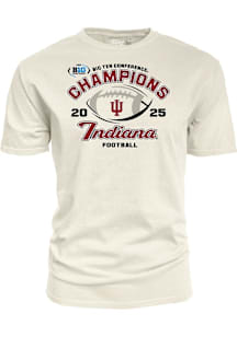 Blue 84 Indiana Hoosiers Womens Ivory 2025 Big Ten Football Champions Short Sleeve T-Shirt