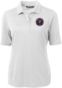 Cutter and Buck Inter Miami CF Womens White Virtue Eco Pique Short Sleeve Polo Shirt