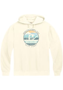 Michigan Womens Ivory Circle Cladding Hooded Sweatshirt