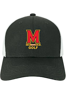Maryland Terrapins Golf Mid Pro Snap Trucker Adjustable Hat - Black