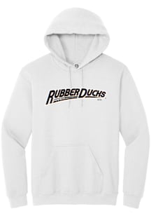 Summit Sportswear Akron RubberDucks Mens White Alt Logo Wordmark Long Sleeve Hoodie