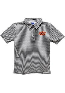 Vive La Fete Oklahoma State Cowboys Youth Black Pencil Stripe Short Sleeve Polo Shirt