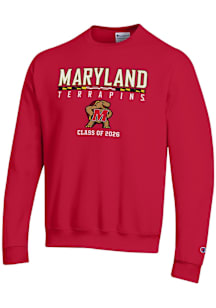 Champion Maryland Terrapins Mens Red Class of 2026 Long Sleeve Crew Sweatshirt