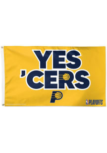 Indiana Pacers Playoff Slogan Silk Screen Grommet Flag - Yellow
