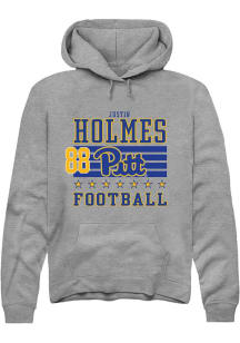 Justin Holmes Rally Mens Grey Pitt Panthers NIL Striped Player Hood