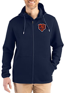 Cutter and Buck Chicago Bears Mens Navy Blue Historic Epic Comfort Full Zip Light Weight Jacket
