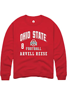 Arvell Reese Ohio State Buckeyes Mens Red Football NIL Arch Logo Player Crew