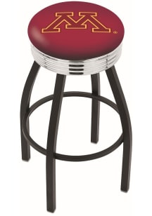 Black Minnesota Golden Gophers 3 Ring Chrome Seat Pub Stool