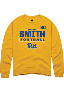 Synkwan Smith Rally Mens Gold Pitt Panthers NIL Stacked Box Player Crew
