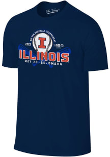 Illinois Fighting Illini 2025 Big Ten Baseball Short Sleeve T Shirt - Navy Blue