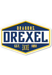 Drexel Dragons 3.5" Badge Rugged Stickers - Blue