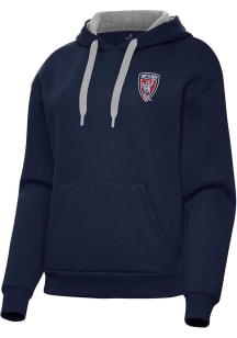 Antigua Indy Eleven Womens Navy Blue Victory Hooded Sweatshirt